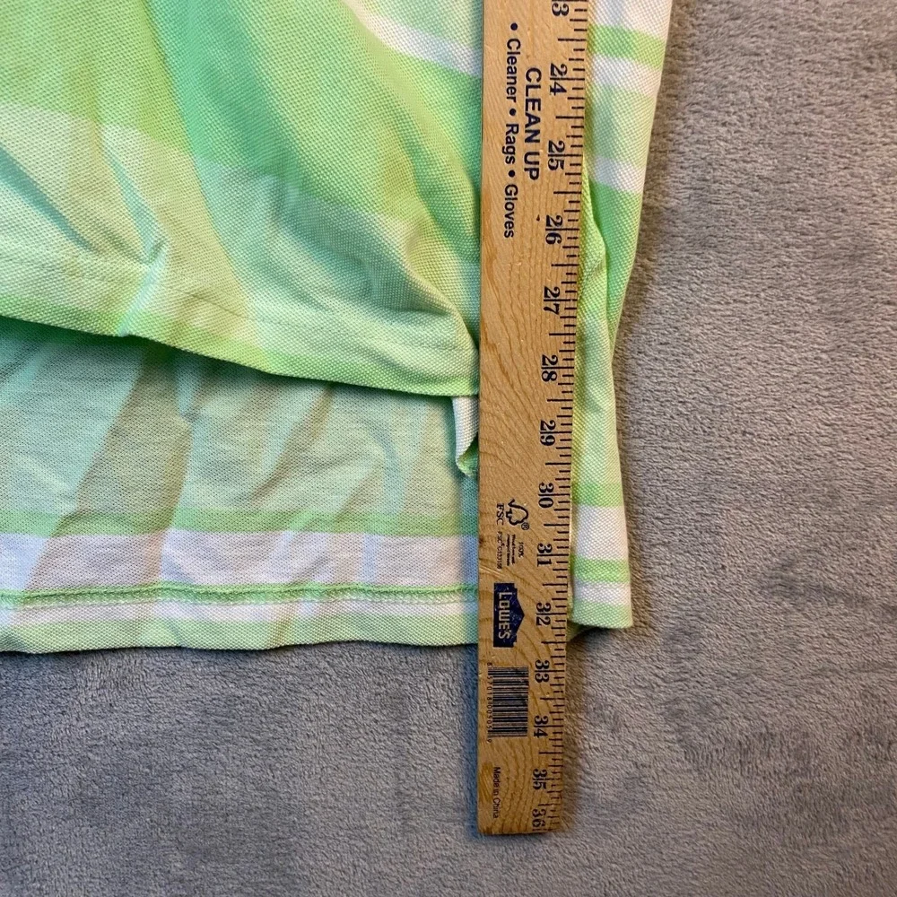 New with tags Chaps Natural Stretch men's polo shirt in size XXL. Green striped
